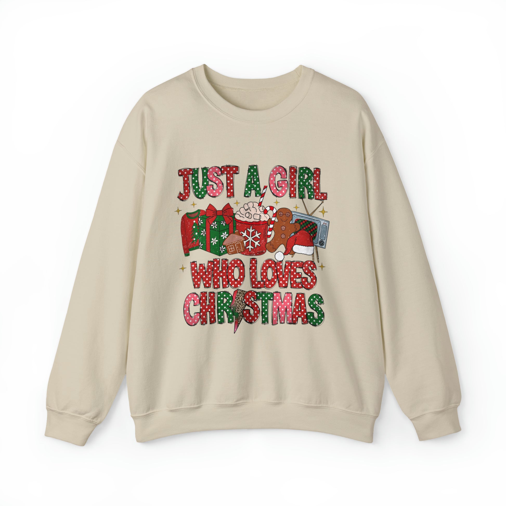 Women Christmas Sweatshirt, Just a girl who Loves Christmas shirt, Retro Christmas Cozy sweater, Christmas Gift idea, Winter Holiday T-Shirt - Teez Closet