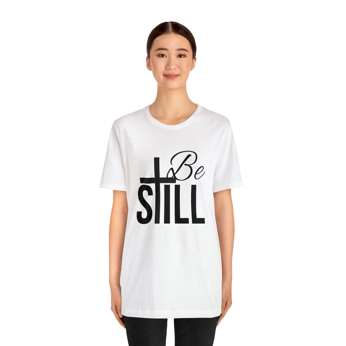 Be Still Christian Shirt, Minimalistic Bible Verse Tshirt design for Christian man, Inspirational Religious Faith TShirt gift for her