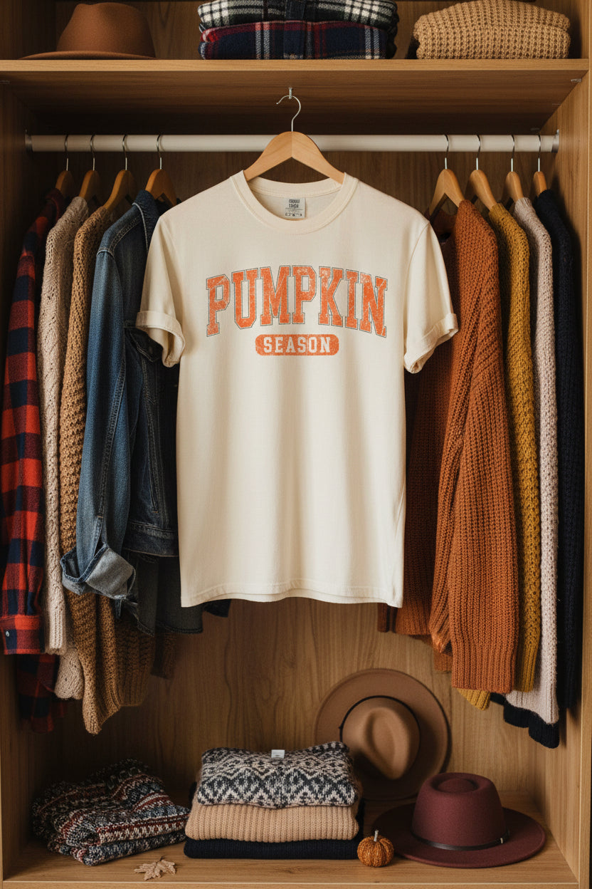 Pumpkin Season Retro T-Shirt — Vintage Pumpkin Tee for Fall & Pumpkin Patch