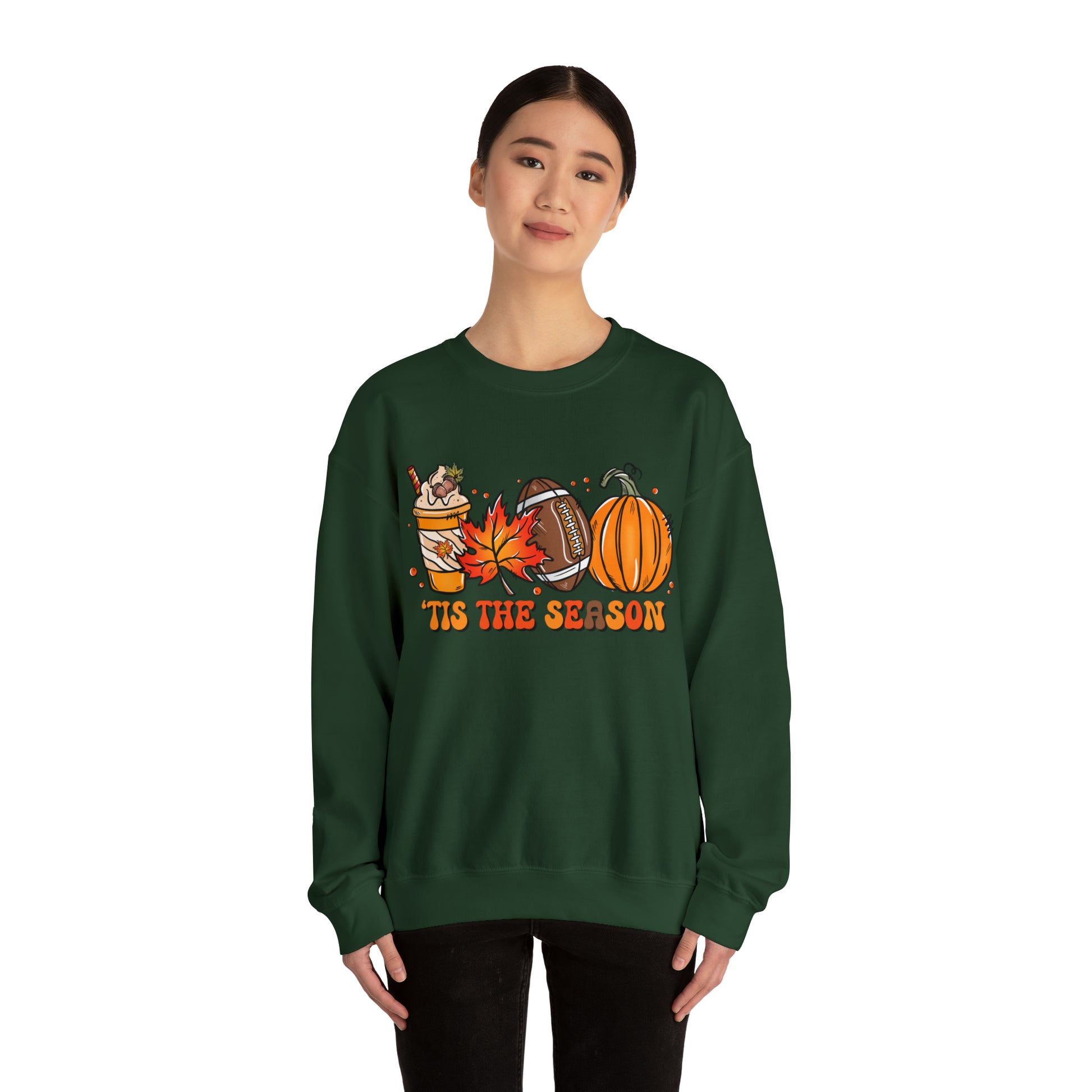 Tis The Season Fall Coffee Sweatshirt, Coffee Lovers Football season Shirt, Fall Vibes T-Shirt, Pumpkin Spice Latte Drink,Thanksgiving gift - Teez Closet