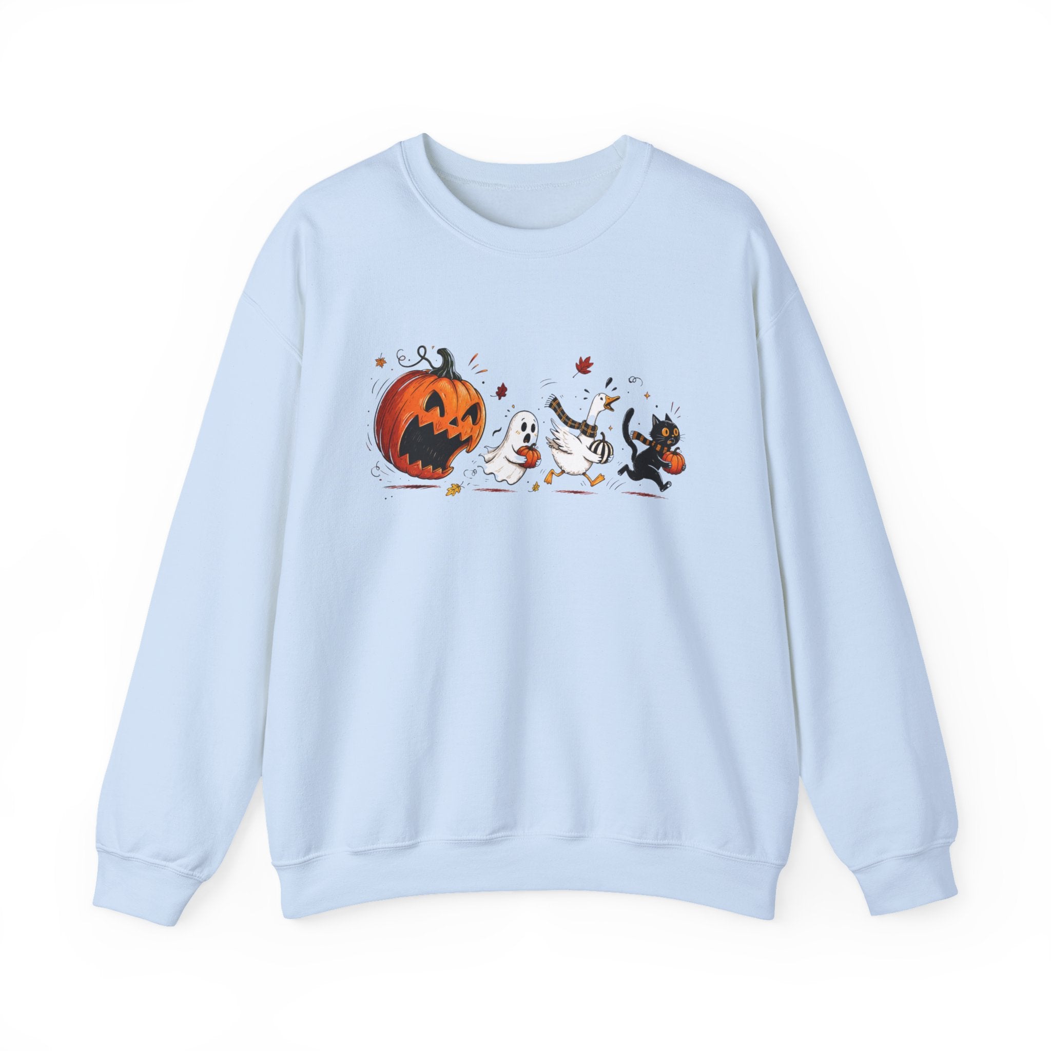 Halloween Pumpkin Ghosts Illustration Sweatshirt | Cute Trick-or-Treat Design