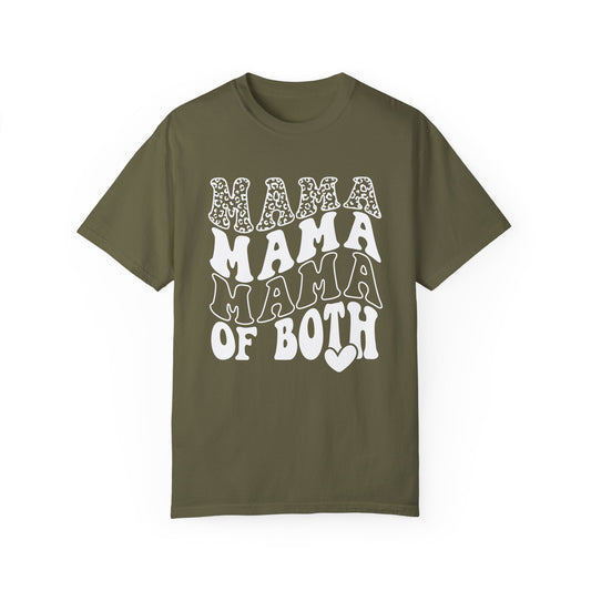 Mama of both leopard Print Oversized Shirt, Boy Mom Comfort Color T-Shirt, Girl Mom Tee, Groovy Mom Tee. Mother's Day Gift, Mom Appreciation