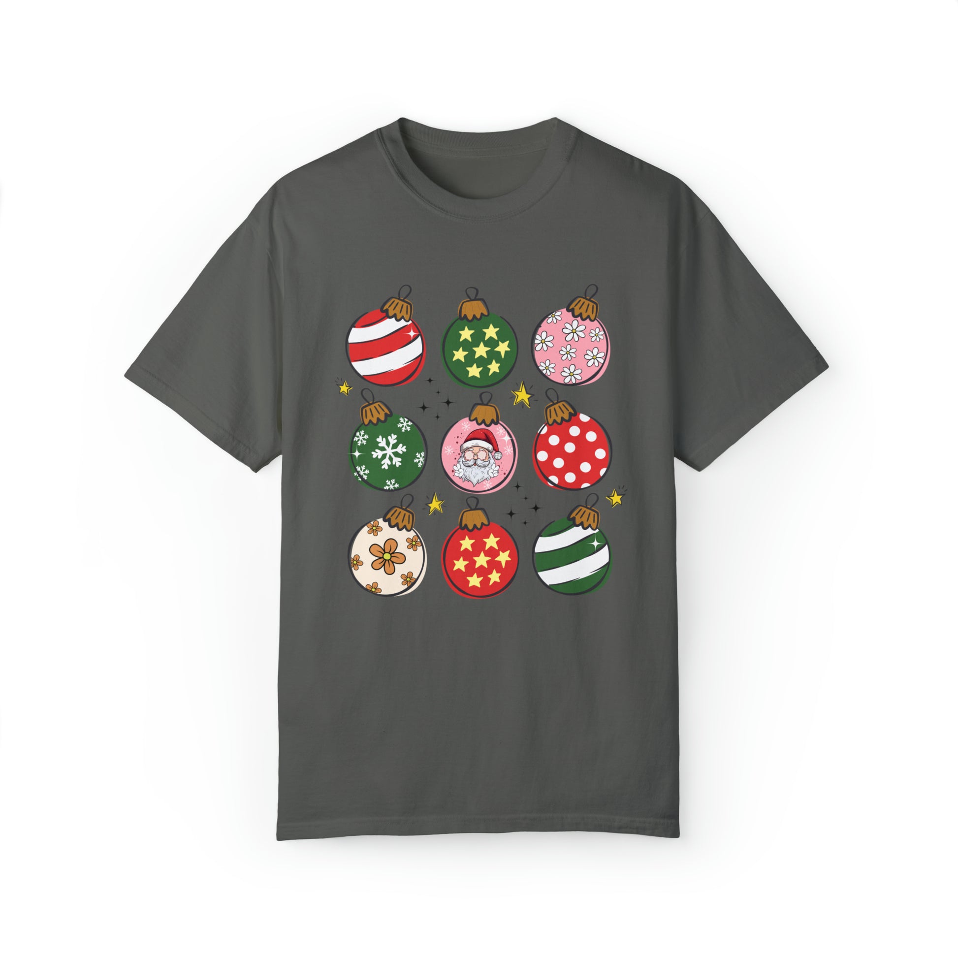 Christmas Ornament T-shirt, Oversized Comfort Color Christmas Shirt, Santa Claus Christmas Tee, Cute Holiday Tshirt, Christmas Gift Idea - Teez Closet