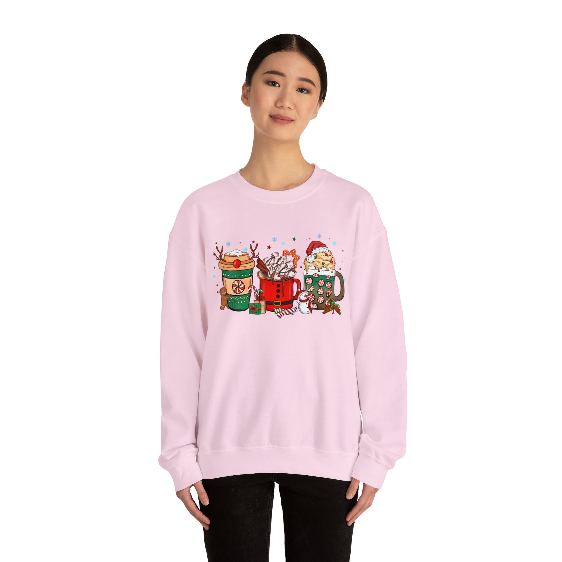 Hot Coffee Christmas Sweatshirt, Coffee Lover Latte Drink Christmas Sweater, Women Holiday Sweatshirt, Winter Xmas Tee, Christmas Gift Shirt - Teez Closet