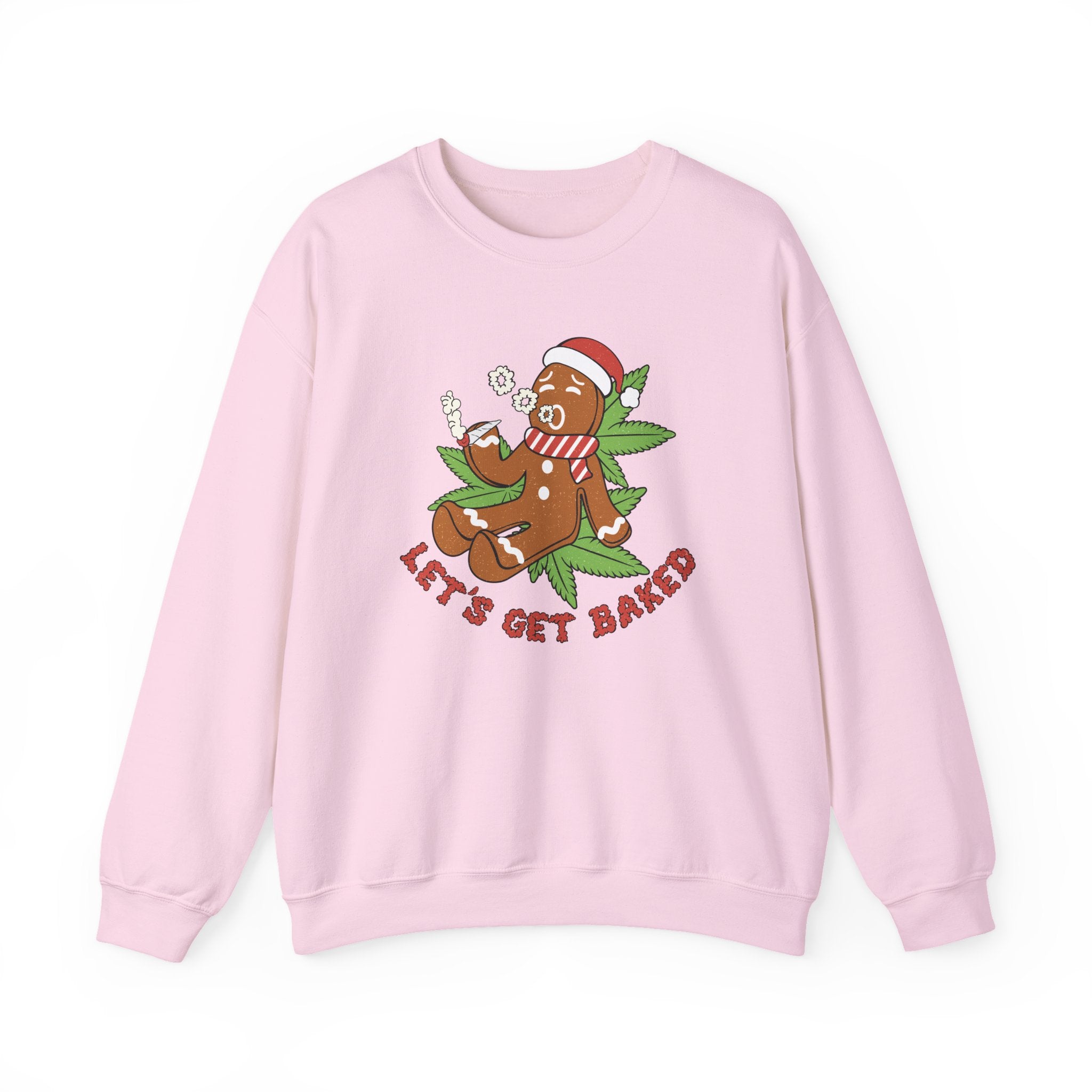 Let's Get Baked Sweatshirt – Funny Holiday Gingerbread Cannabis Crewneck