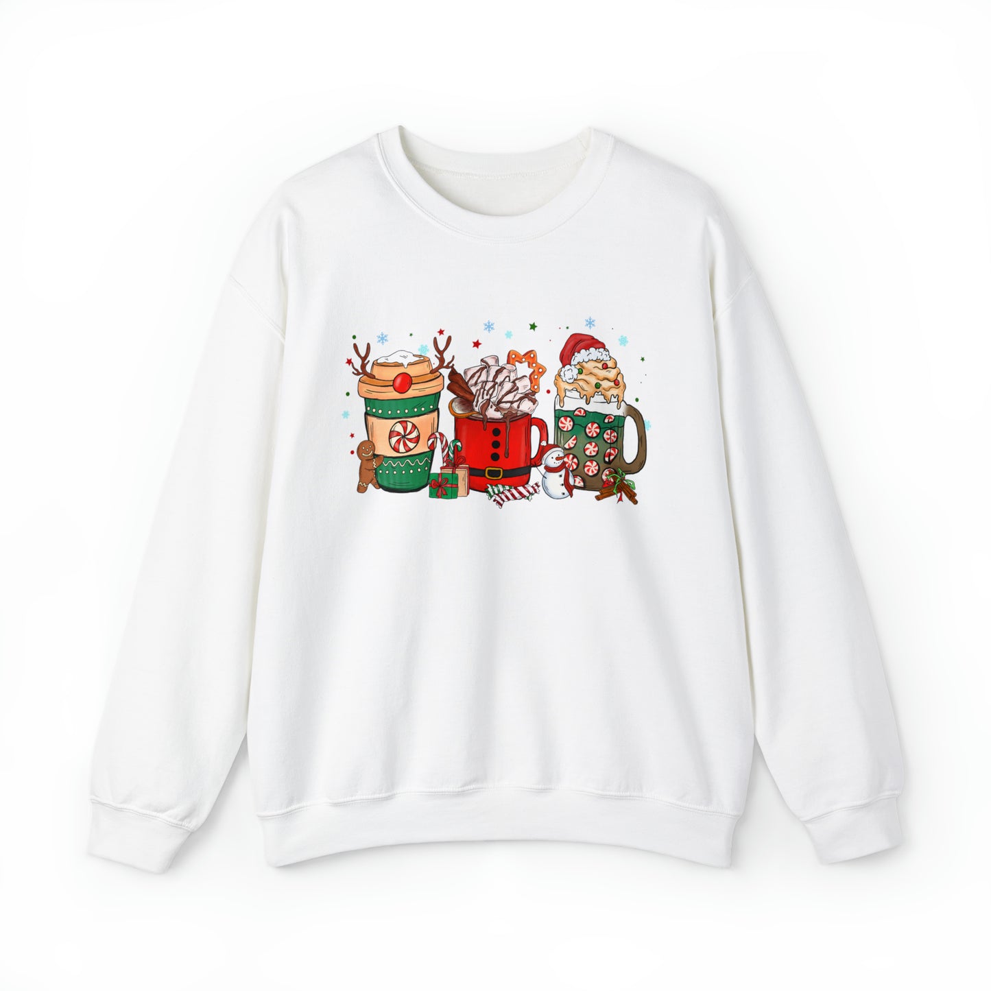 Hot Coffee Christmas Sweatshirt, Coffee Lover Latte Drink Christmas Sweater, Women Holiday Sweatshirt, Winter Xmas Tee, Christmas Gift Shirt - Teez Closet