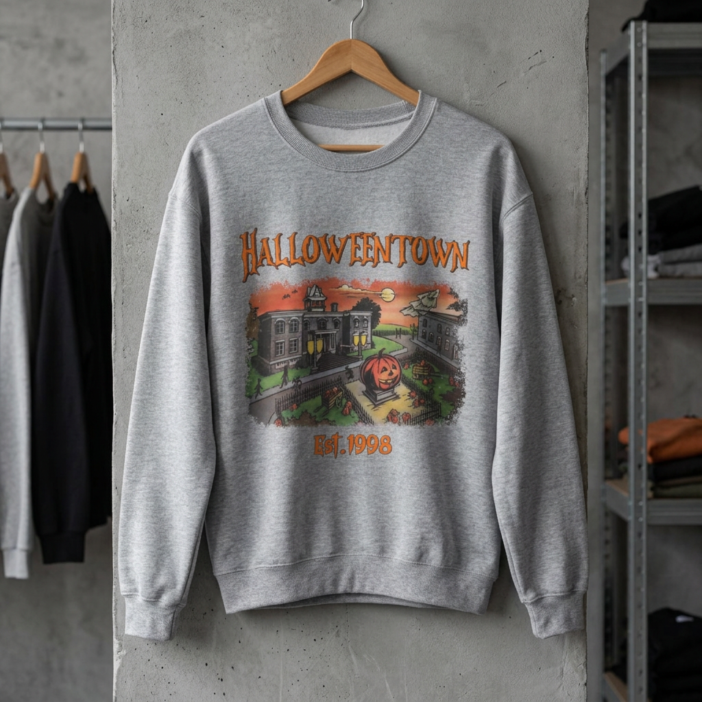 Halloweentown Crewneck Sweatshirt — Retro Haunted Town Sweater