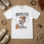 Momster Skeleton Halloween T-Shirt — Retro Skull Drinking Boba Graphic Mom Tee