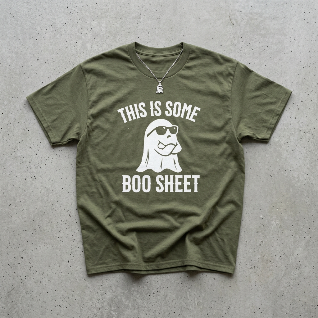Funny Halloween T-Shirt — "This Is Some Boo Sheet" Ghost Tee