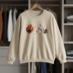 Halloween Pumpkin Ghosts Illustration Sweatshirt | Cute Trick-or-Treat Design