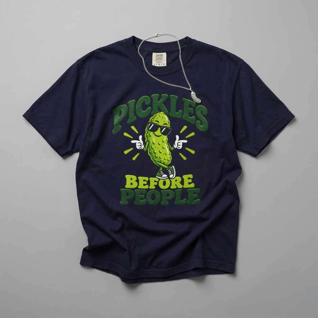 Pickles Before People T-Shirt – Funny Cool Pickle Graphic Tee