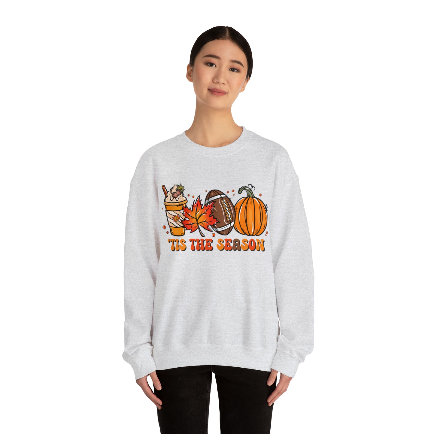 Tis The Season Fall Coffee Sweatshirt, Coffee Lovers Football season Shirt, Fall Vibes T-Shirt, Pumpkin Spice Latte Drink,Thanksgiving gift - Teez Closet