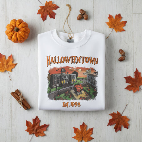 Halloweentown Crewneck Sweatshirt — Retro Haunted Town Sweater