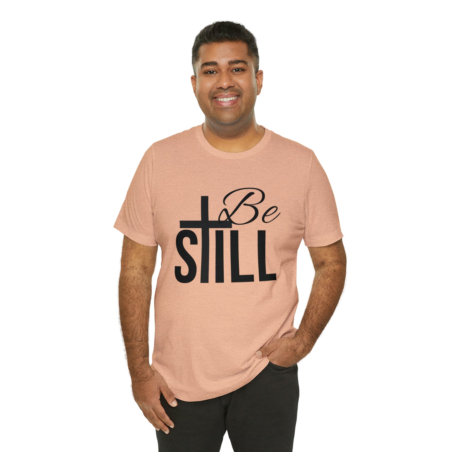 Be Still Christian Shirt, Minimalistic Bible Verse Tshirt design for Christian man, Inspirational Religious Faith TShirt gift for her