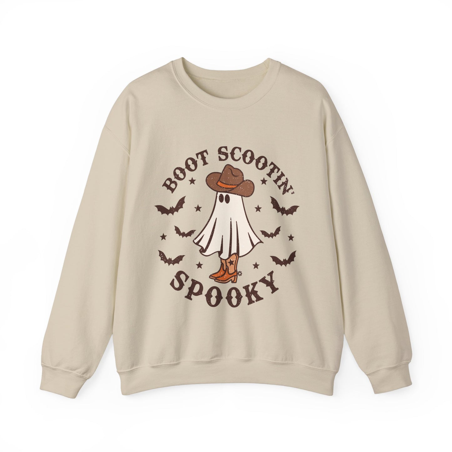 Cute Spooky Retro Halloween Sweatshirt, Scootin Boots Western shirt for Halloween, Vintage Western Cowboy Ghost Design, Holiday Gift for Her
