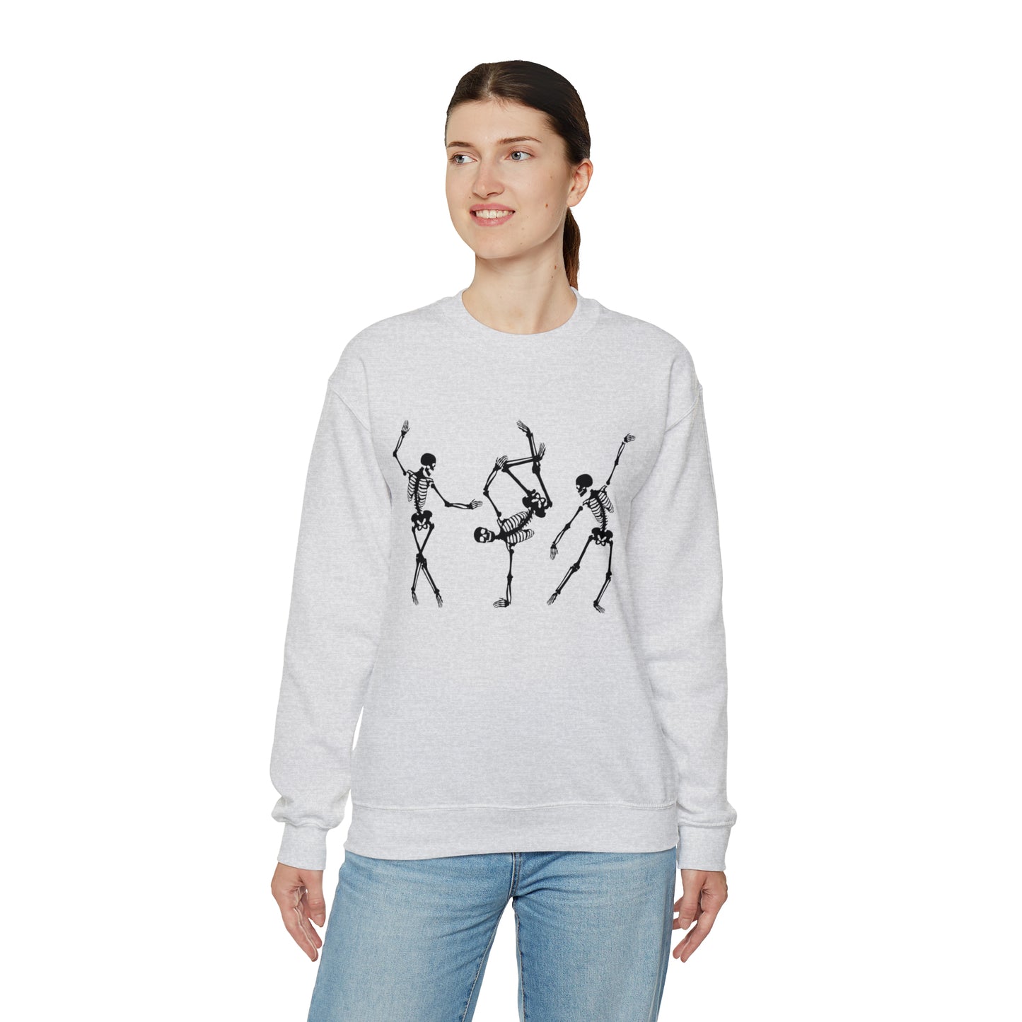 Dancing Skeleton Sweatshirt, Funny Halloween Sweatshirt for Women, Spooky Season Sweater Weather Shirt Gift for Her, Fall T-shirt