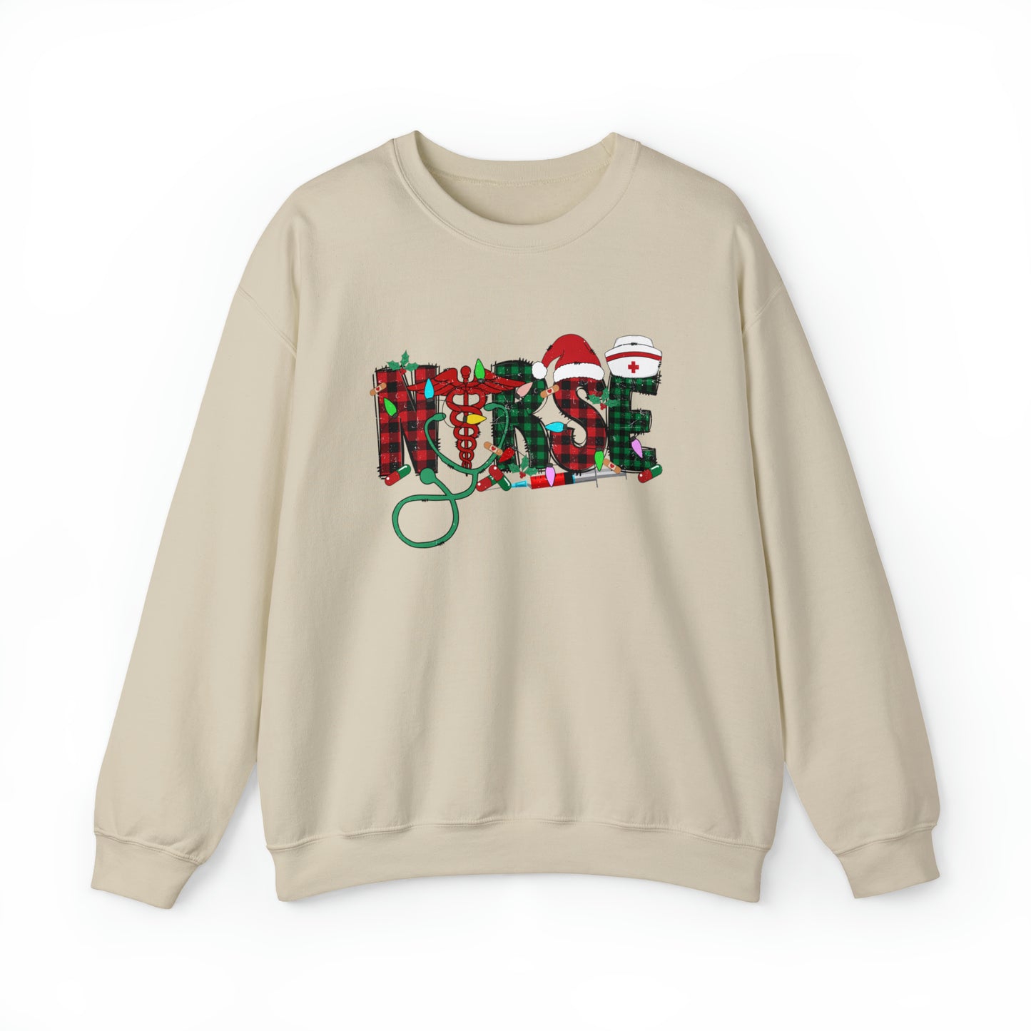 Nurse Christmas Sweatshirt, Nurse Holiday Shirt, RN Cozy Winter Holiday Sweater, Sweatshirt with Retro Nurse Design, Nurse Christmas Gift - Teez Closet