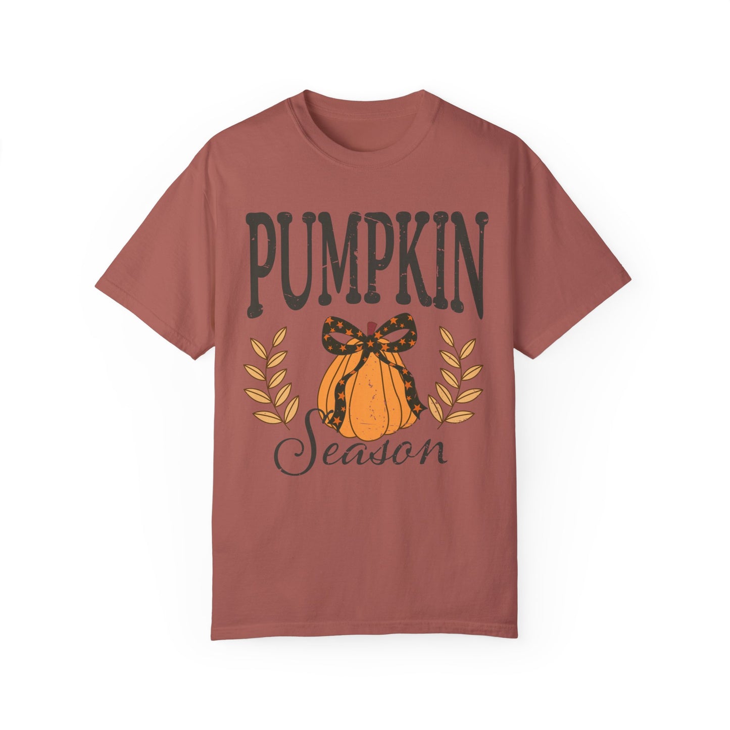Retro Pumpkin Season Coquette Women Comfort Color Shirt, Cute Vintage Fall Bow Pumpkin Oversized Tee, Autumn Season T-Shirt Gift For Her