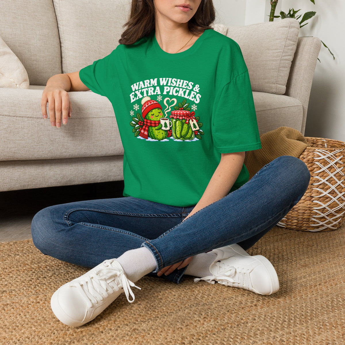 Warm Wishes & Extra Pickles Christmas T-Shirt