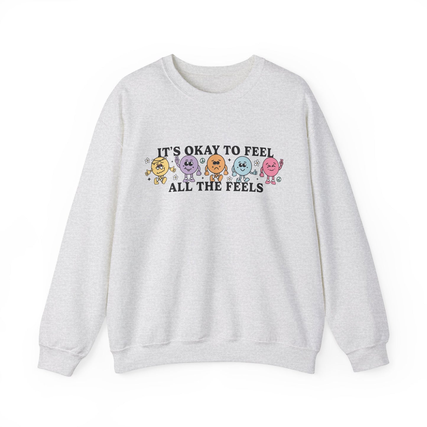 Cute Mental Health Sweatshirt, It's Ok To Feel All the Feels Sweater, Mental Health Awareness Shirt, School Psychologist Counselor Top Gift