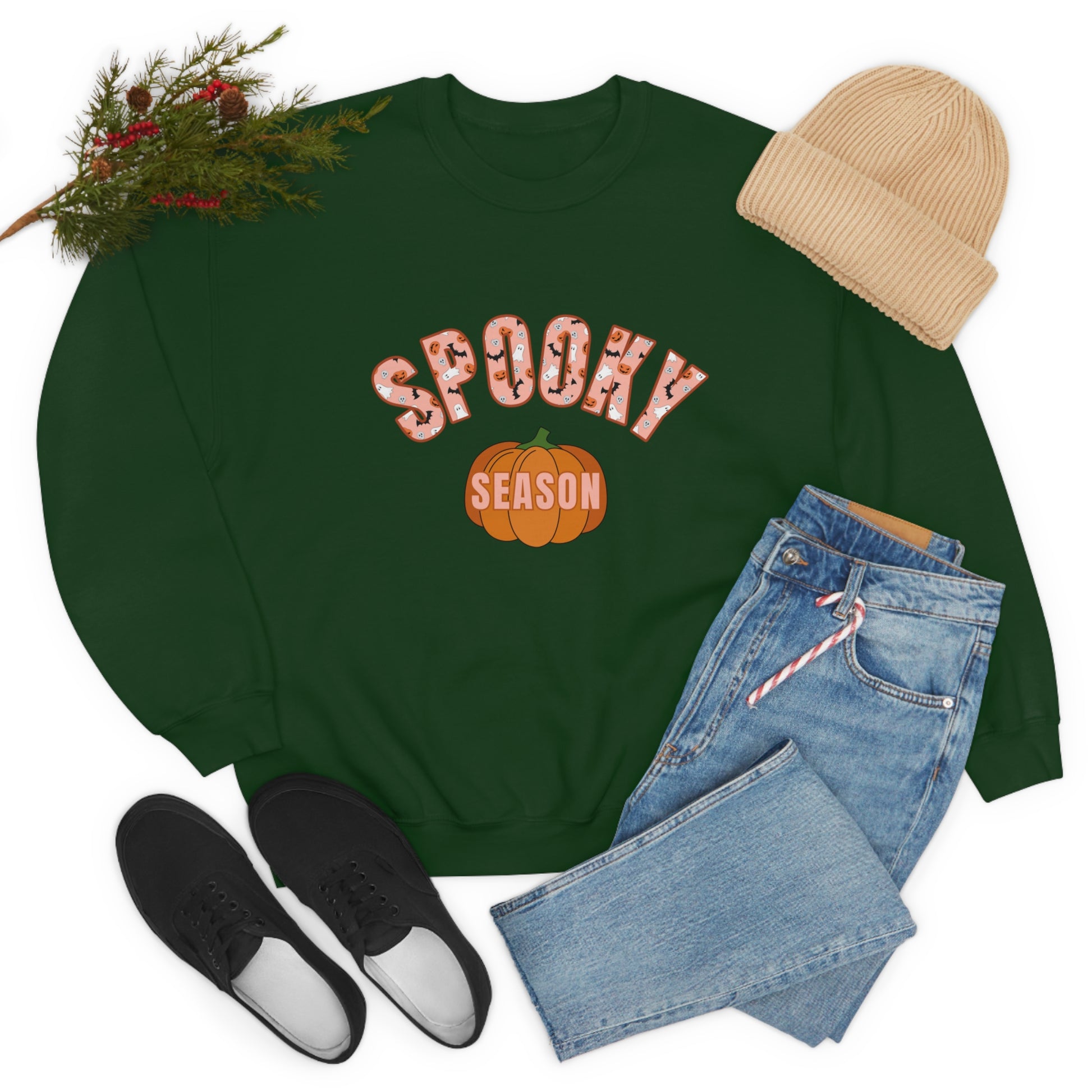 Halloween Sweatshirt, Spooky Season Pumpkin tshirt,  Halloween Sweater weather, Cool Shirt with pumpkin design, Fall Tee gift for Her - Teez Closet