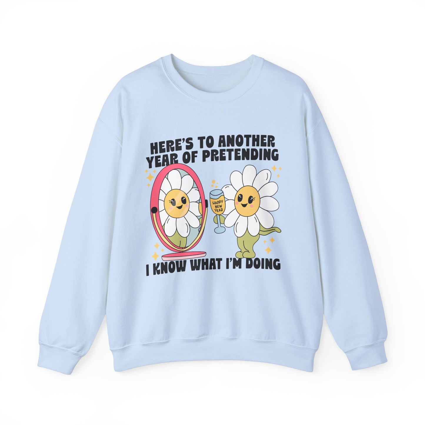 Funny Sunflower New Year Sweatshirt, Happy New Year 2024 Sweater, New Years Eve Party Shirt, New Year Resolution Top Gift Cute Trendy TShirt