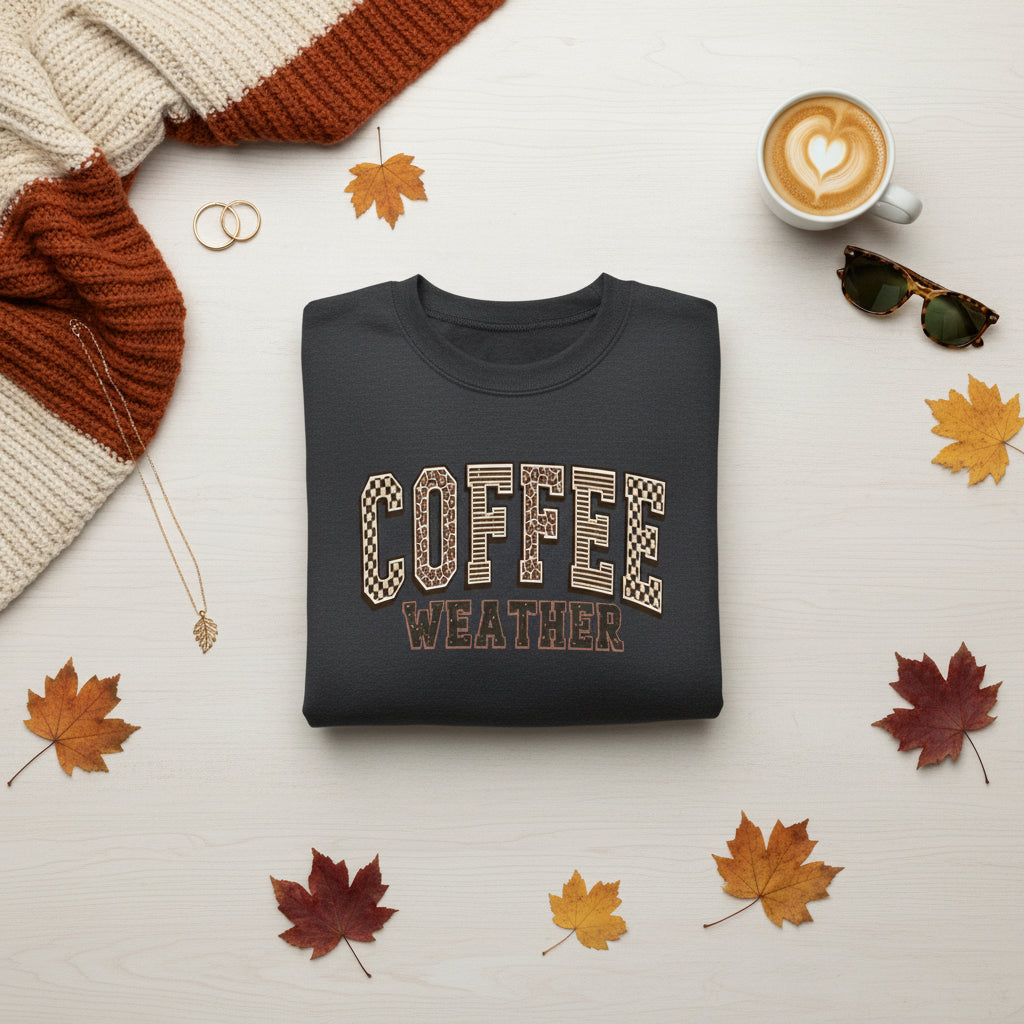 Dark gray sweatshirt with a small logo on a white background