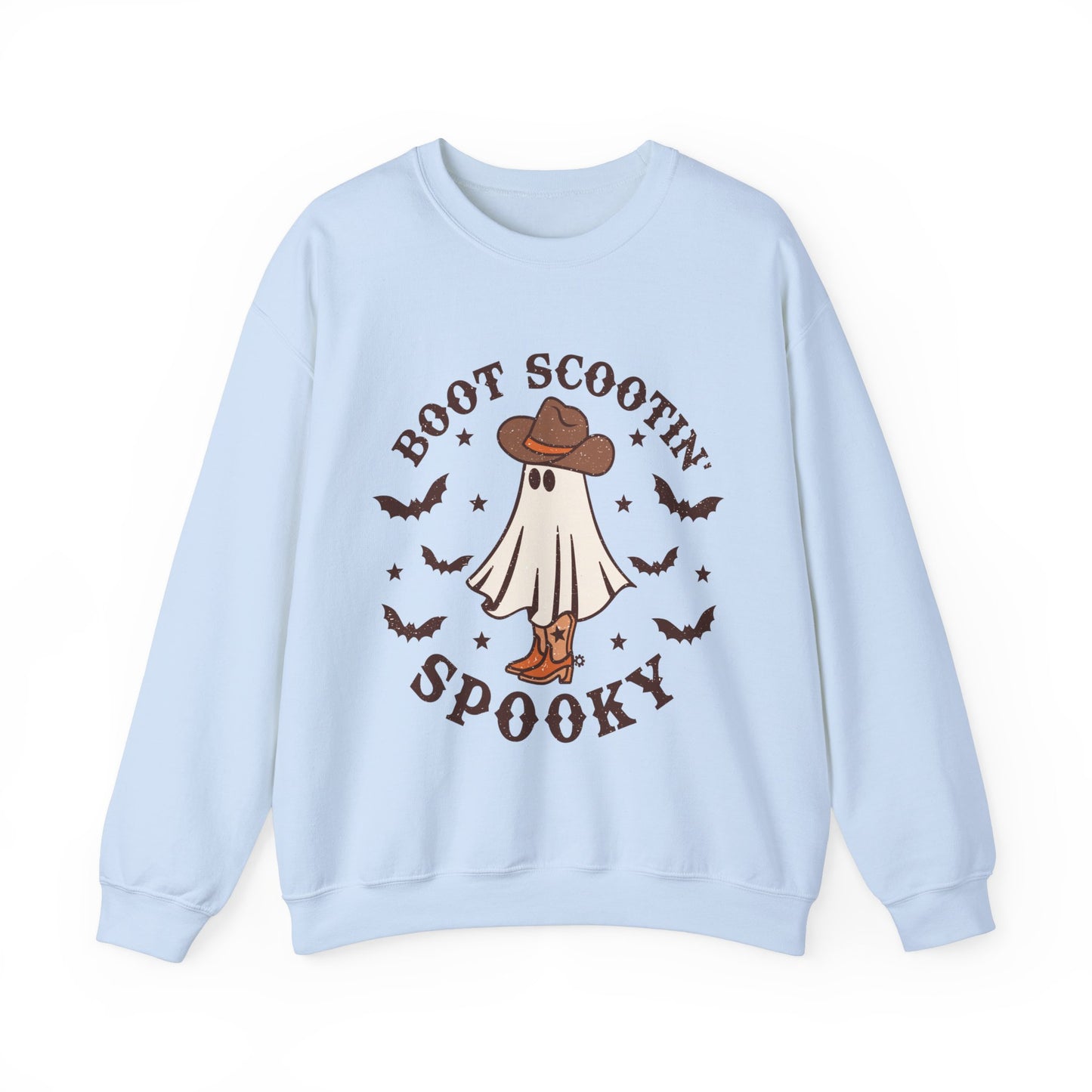 Cute Spooky Retro Halloween Sweatshirt, Scootin Boots Western shirt for Halloween, Vintage Western Cowboy Ghost Design, Holiday Gift for Her