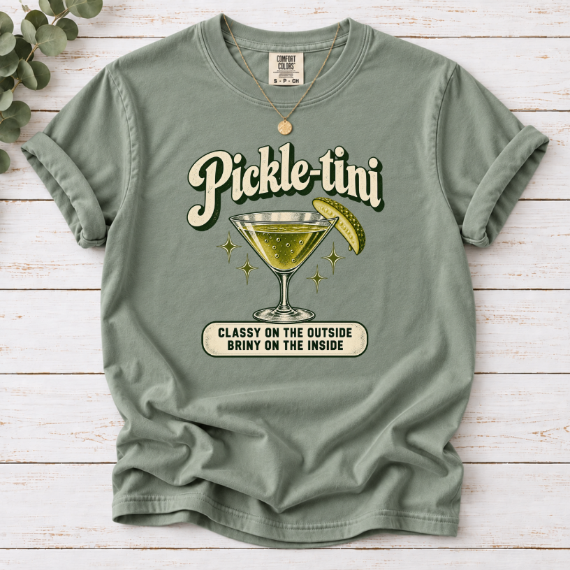 Pickle-tini Funny Pickle Lover T-Shirt | Foodie Cocktail Graphic Tee