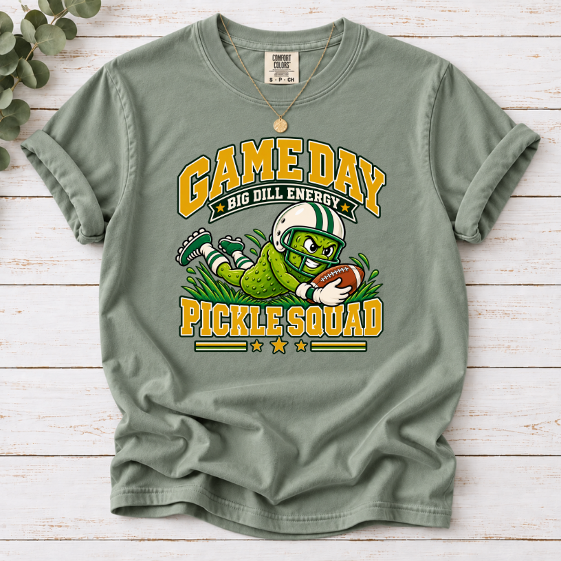 Game Day Big Dill Energy Pickle Squad Football T-Shirt
