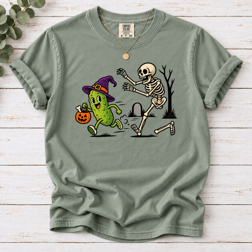 Halloween Pickle Shirt | Funny Skeleton Pickle T-Shirt