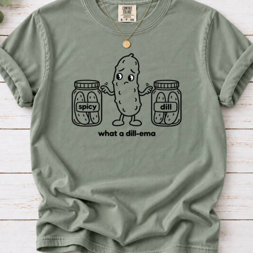 What a Dill-ema Funny Pickle Lover T-Shirt