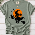Witch & Cat Moon T-Shirt — Halloween Witch Silhouette Tee