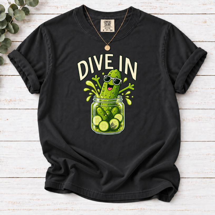 Dive In Pickle T-Shirt – Funny Pickle Lover Graphic Tee