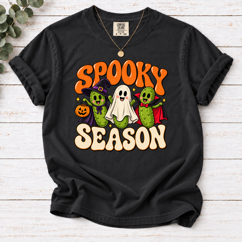 Spooky Season Pickle T-Shirt – Funny Halloween Pickle Tee