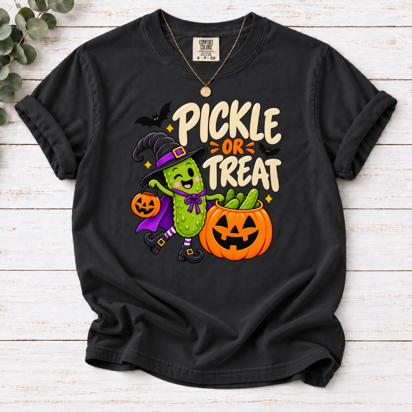 Pickle or Treat Shirt | Funny Halloween Pickle T-Shirt