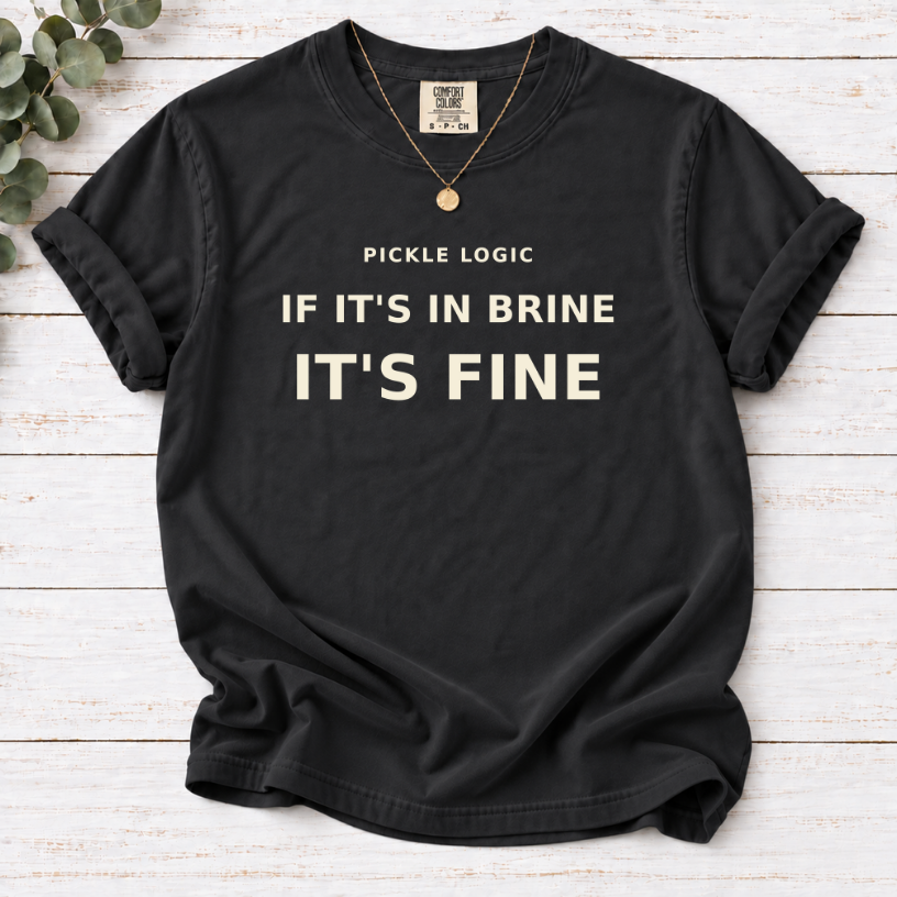 Pickle Logic Shirt | If It's In Brine, It's Fine Funny Tee