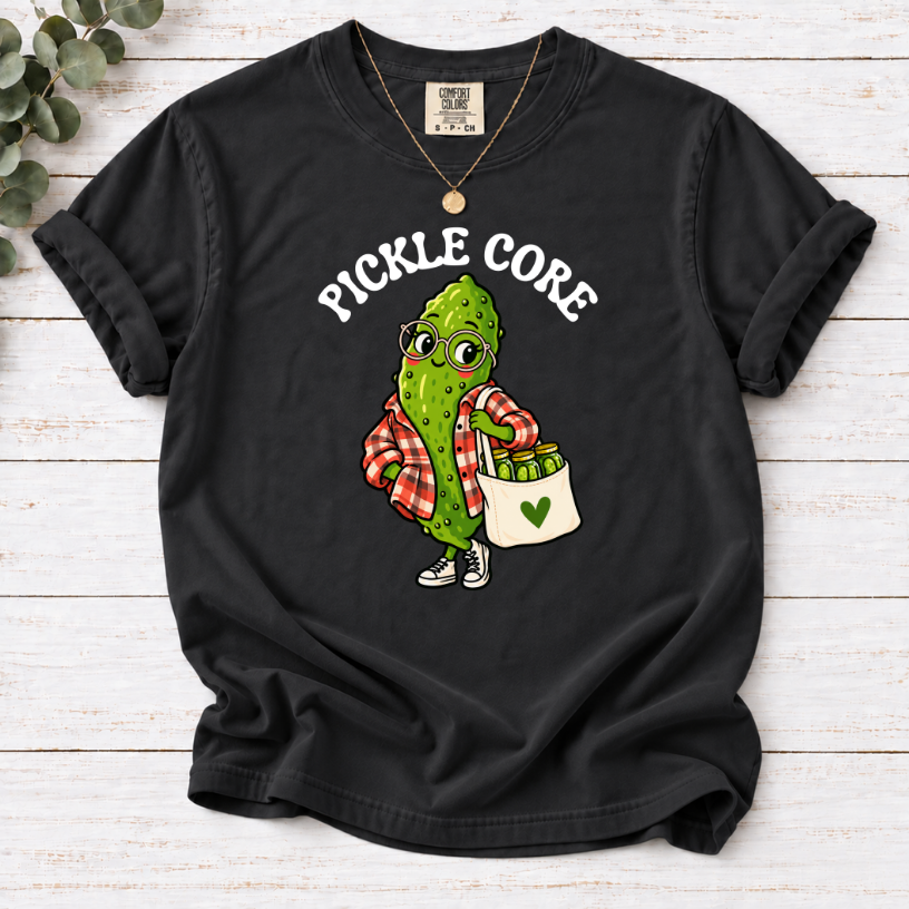 Pickle Core T-Shirt — Cute Pickle Character Graphic Tee