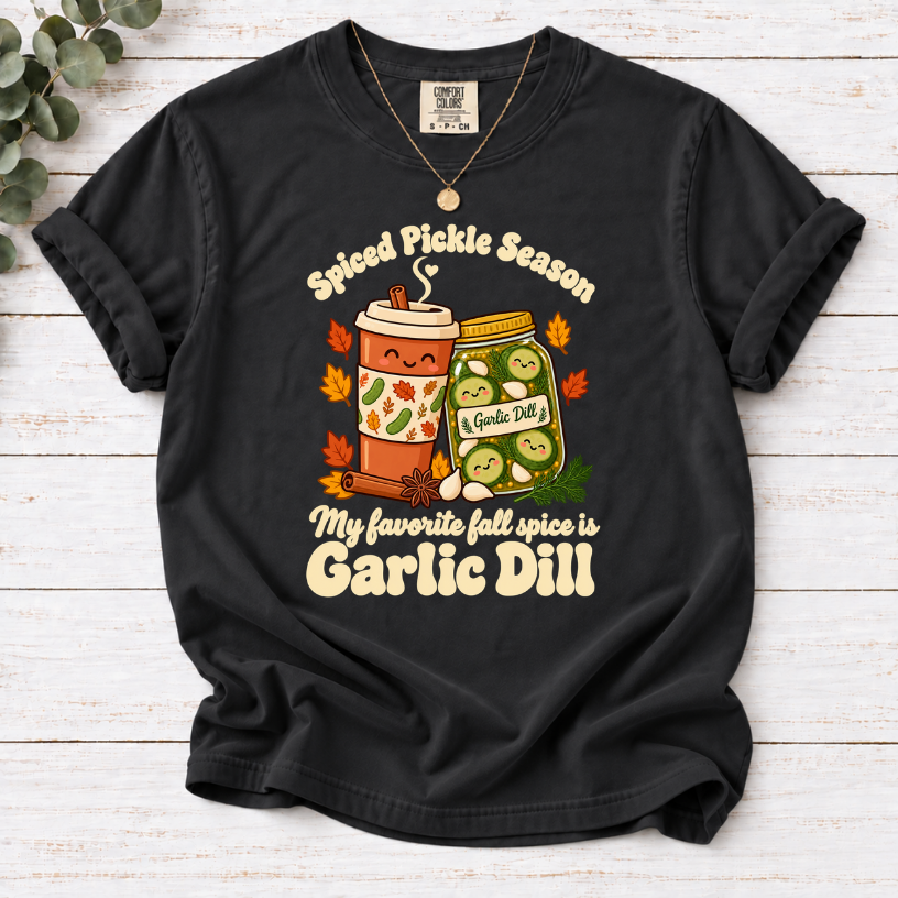 Spiced Pickle Season Shirt | Funny Garlic Dill Fall Tee for Pickle Lovers