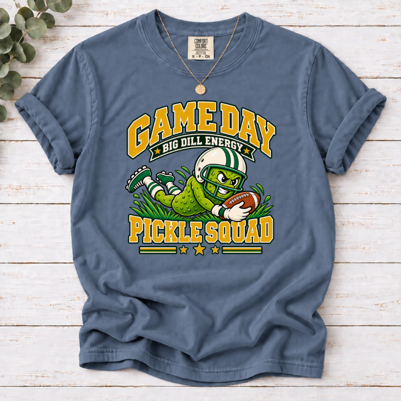 Game Day Big Dill Energy Pickle Squad Football T-Shirt