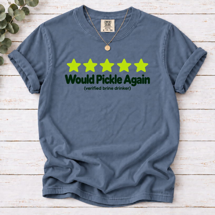 Would Pickle Again Shirt | Funny Five Star Review Pickle Lover Tee