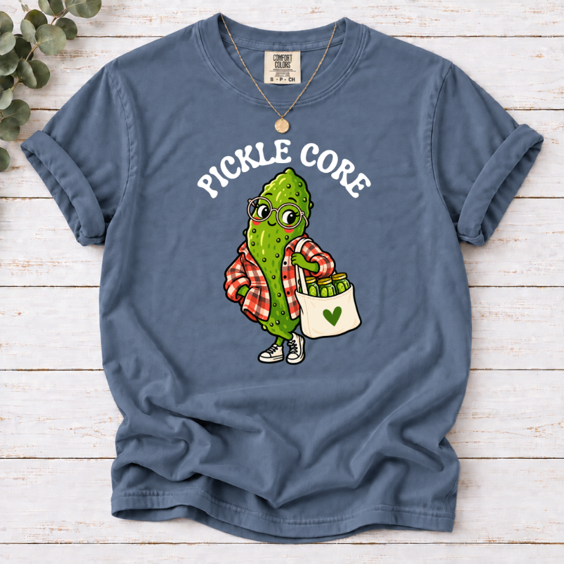 Pickle Core T-Shirt — Cute Pickle Character Graphic Tee