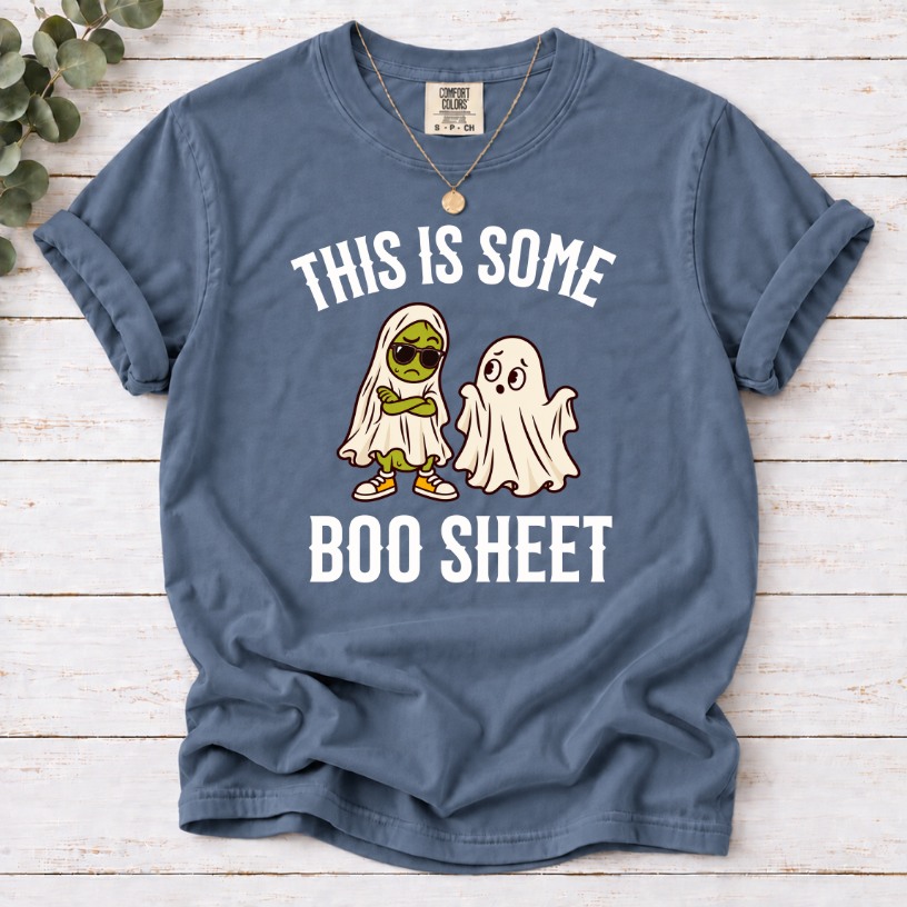 This Is Some Boo Sheet T-Shirt – Funny Halloween Pickle & Ghost