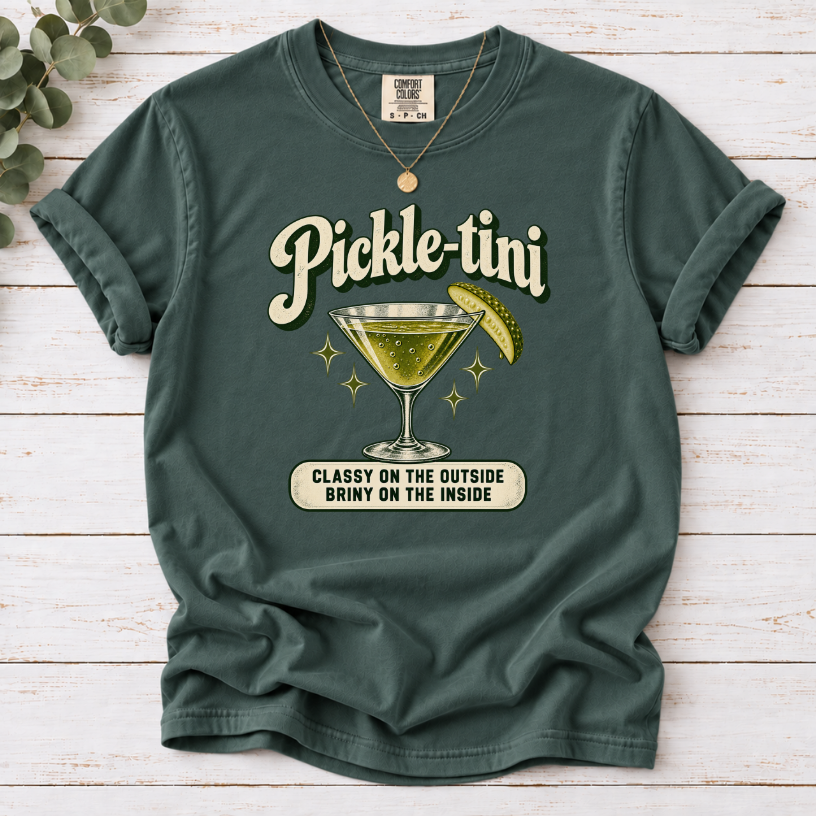 Pickle-tini Funny Pickle Lover T-Shirt | Foodie Cocktail Graphic Tee