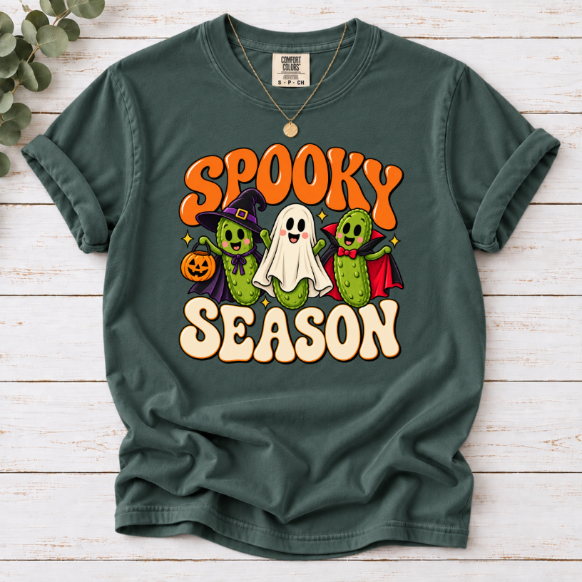 Spooky Season Pickle T-Shirt – Funny Halloween Pickle Tee