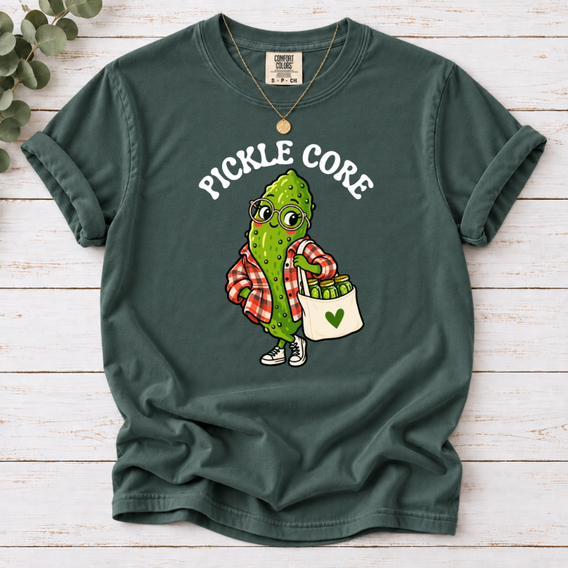 Pickle Core T-Shirt — Cute Pickle Character Graphic Tee
