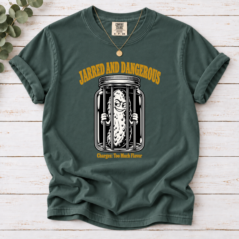 Jarred and Dangerous Funny Pickle Lover T-Shirt