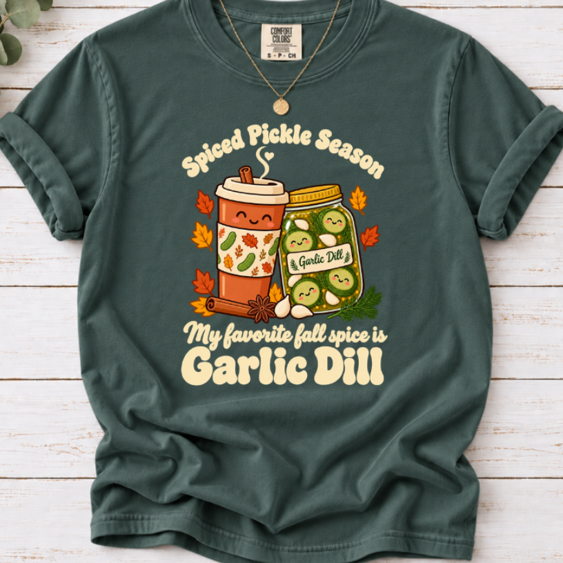 Spiced Pickle Season Shirt | Funny Garlic Dill Fall Tee for Pickle Lovers