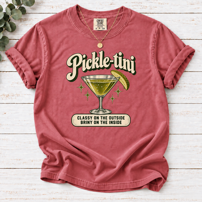 Pickle-tini Funny Pickle Lover T-Shirt | Foodie Cocktail Graphic Tee