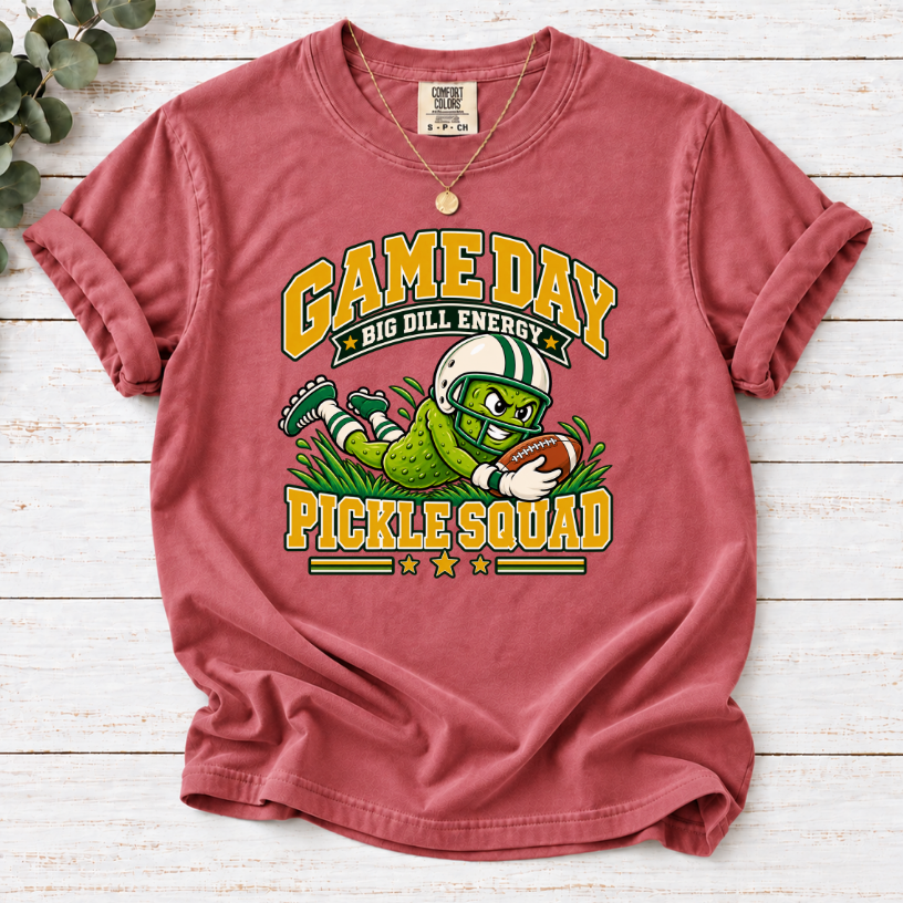 Game Day Big Dill Energy Pickle Squad Football T-Shirt